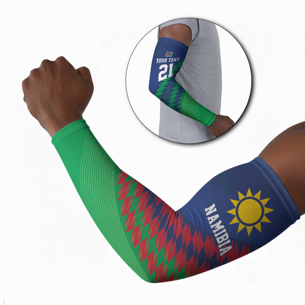 Custom Cricket African Namibia Arm Sleeves Namibian Sporty Pattern Flag Motif