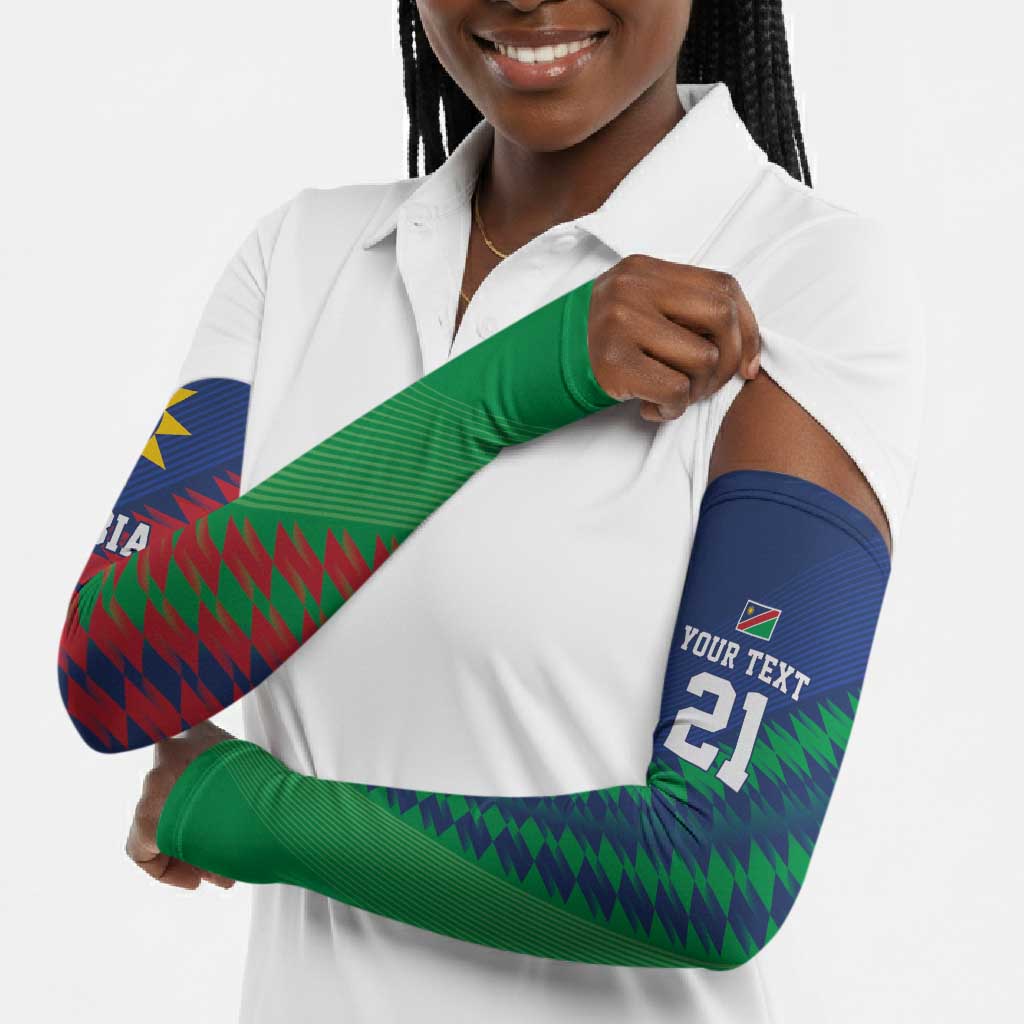 Custom Cricket African Namibia Arm Sleeves Namibian Sporty Pattern Flag Motif