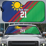 Custom Cricket African Namibia Auto Sun Shade Namibian Sporty Pattern Flag Motif