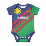 Custom Cricket African Namibia Baby Onesie Namibian Sporty Pattern Flag Motif