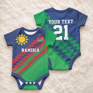 Custom Cricket African Namibia Baby Onesie Namibian Sporty Pattern Flag Motif