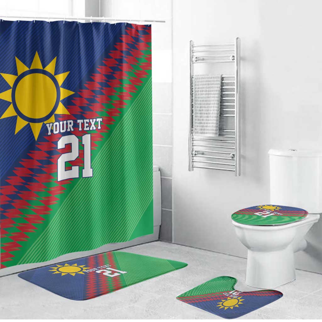 Custom Cricket African Namibia Bathroom Set Namibian Sporty Pattern Flag Motif