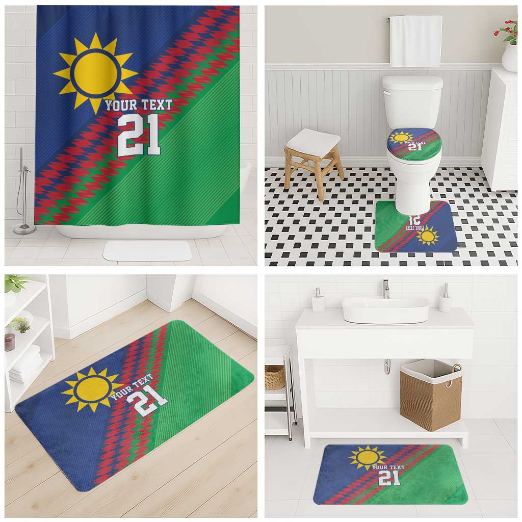 Custom Cricket African Namibia Bathroom Set Namibian Sporty Pattern Flag Motif