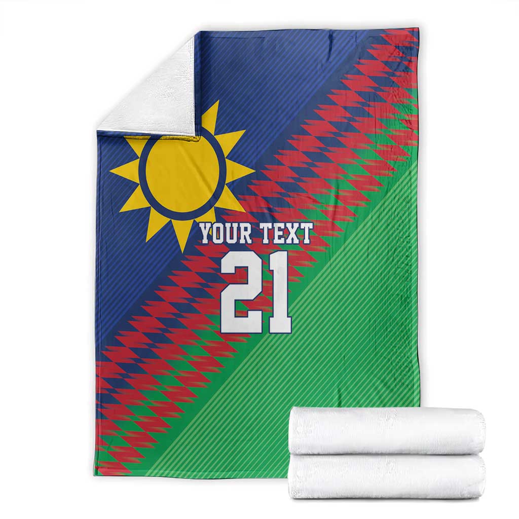 Custom Cricket African Namibia Blanket Namibian Sporty Pattern Flag Motif - African Pride