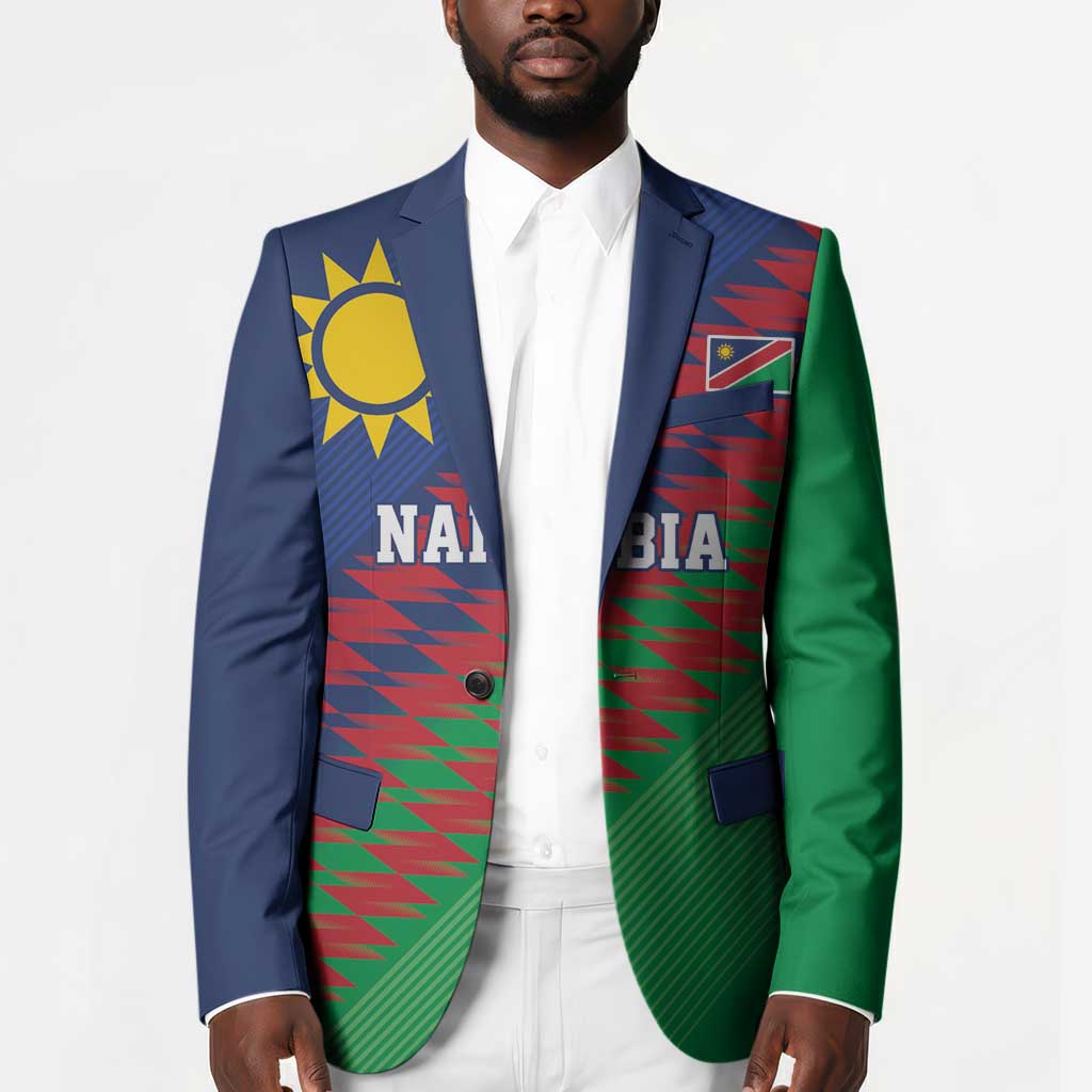 Custom Cricket African Namibia Blazer Namibian Sporty Pattern Flag Motif