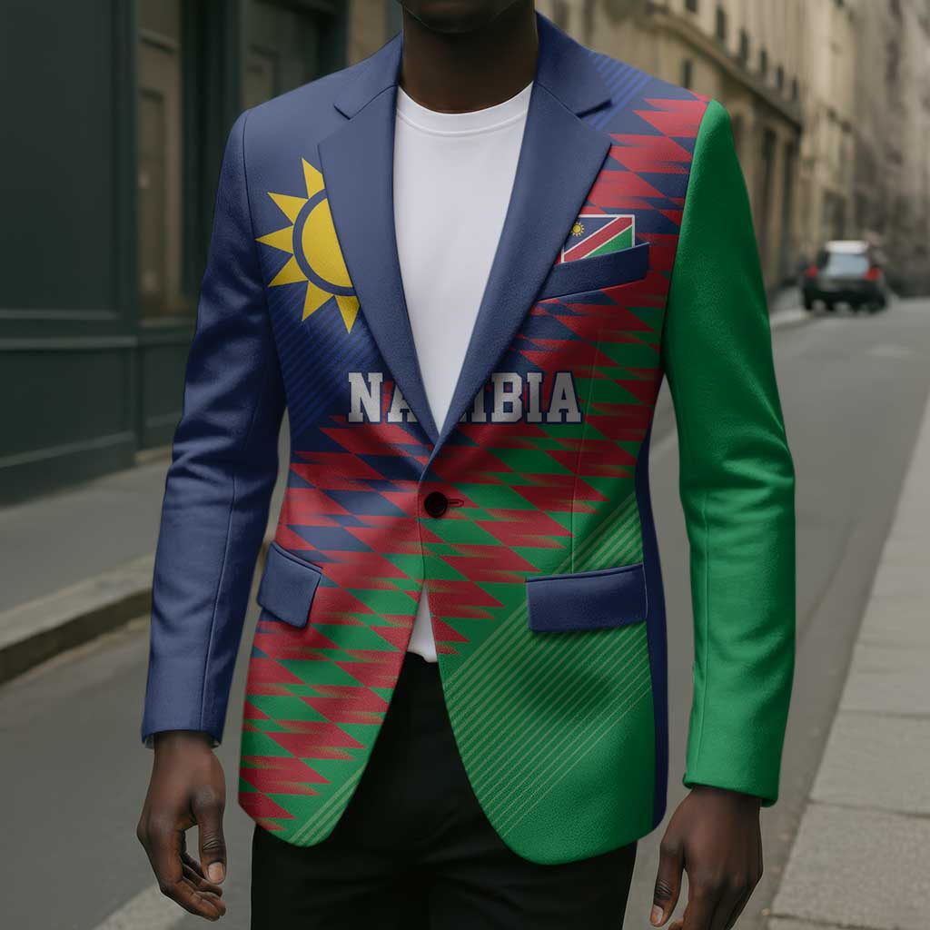 Custom Cricket African Namibia Blazer Namibian Sporty Pattern Flag Motif