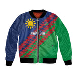 Custom Cricket African Namibia Bomber Jacket Namibian Sporty Pattern Flag Motif - African Pride