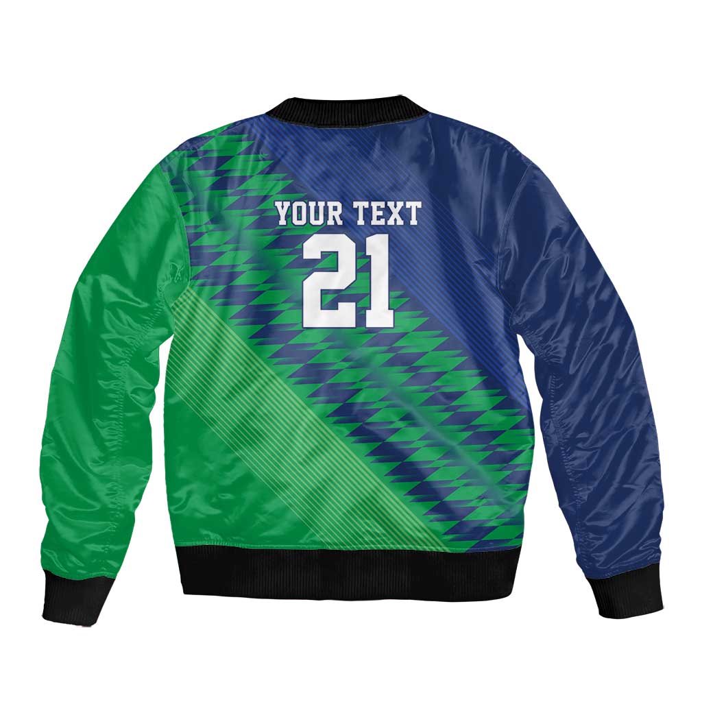 Custom Cricket African Namibia Bomber Jacket Namibian Sporty Pattern Flag Motif - African Pride
