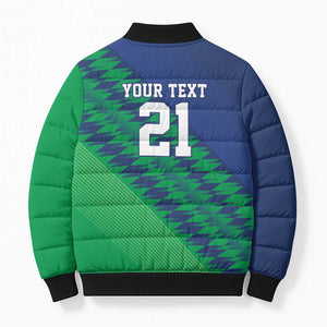 Custom Cricket African Namibia Bomber Puffer Jacket Namibian Sporty Pattern Flag Motif