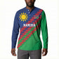 Custom Cricket African Namibia Button Sweatshirt Namibian Sporty Pattern Flag Motif