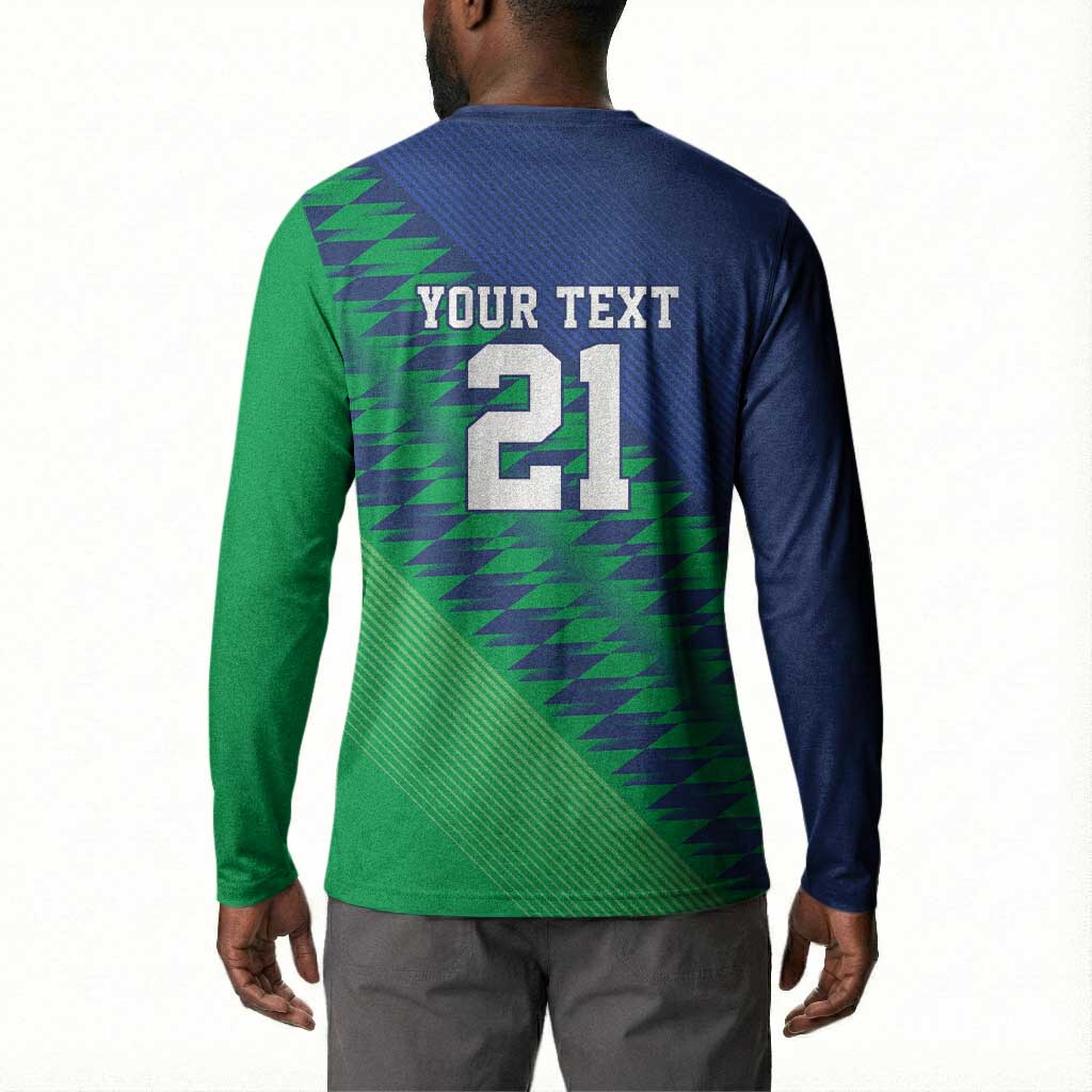 Custom Cricket African Namibia Button Sweatshirt Namibian Sporty Pattern Flag Motif