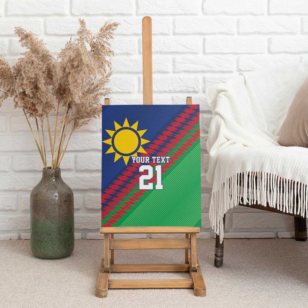 Custom Cricket African Namibia Canvas Wall Art Namibian Sporty Pattern Flag Motif - African Pride