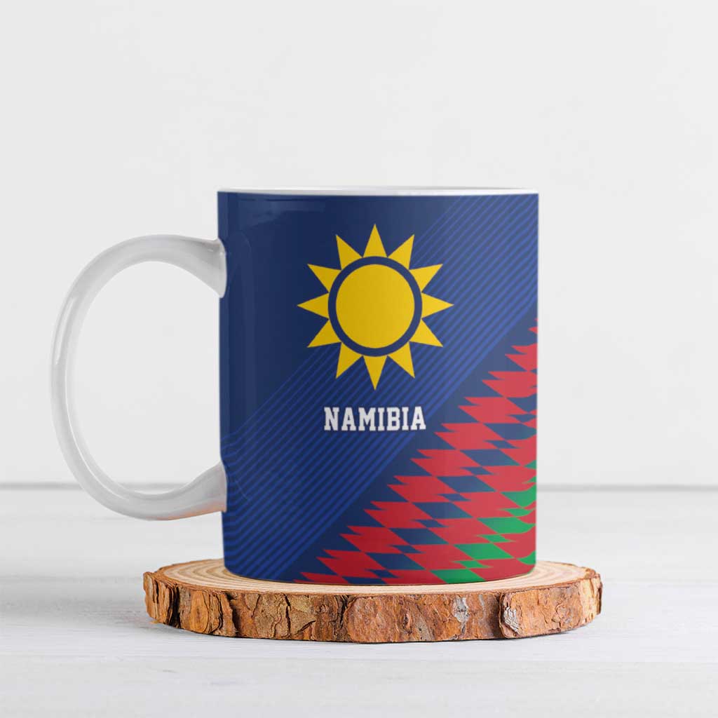 Custom Cricket African Namibia Ceramic Mug Namibian Sporty Pattern Flag Motif