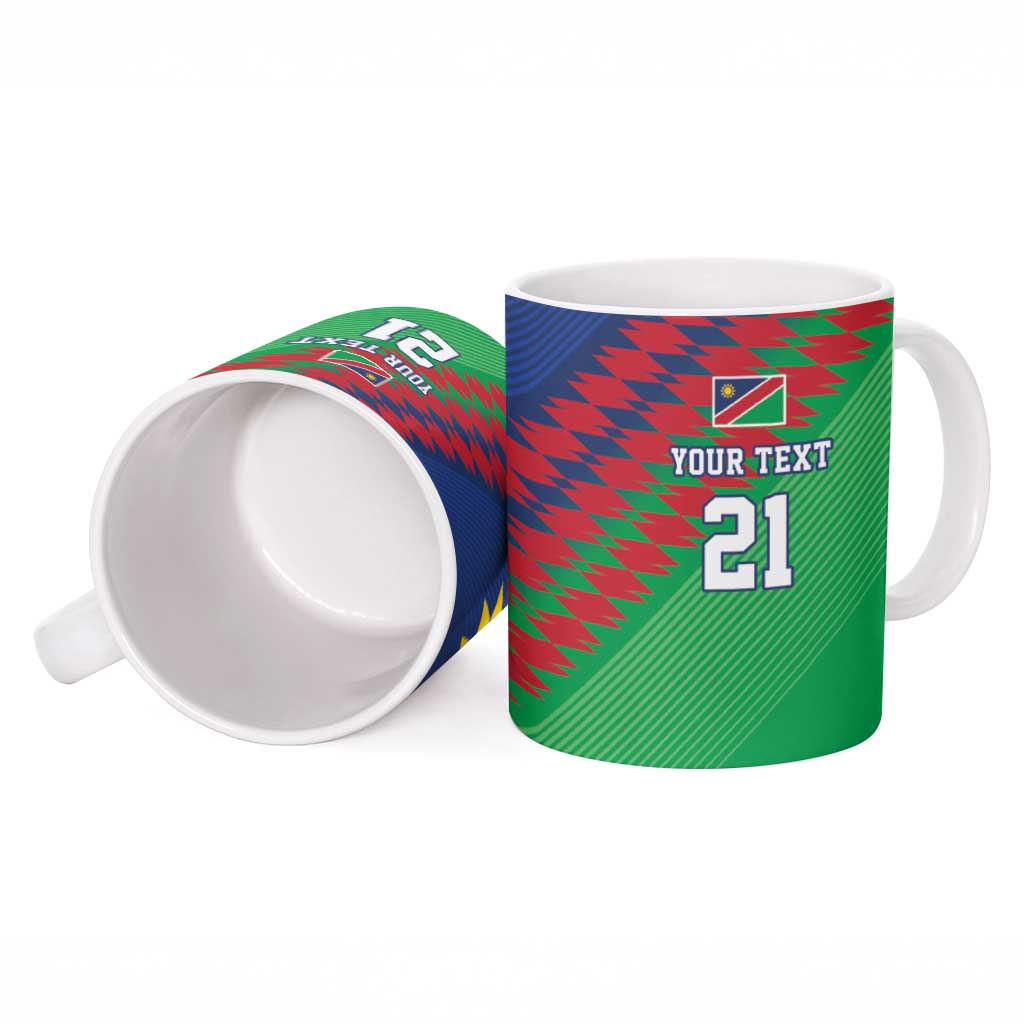 Custom Cricket African Namibia Ceramic Mug Namibian Sporty Pattern Flag Motif
