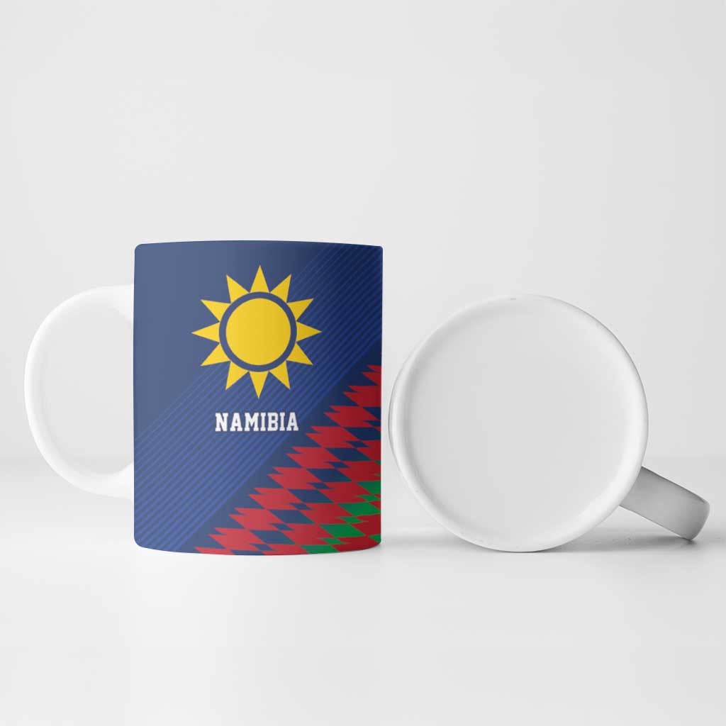 Custom Cricket African Namibia Ceramic Mug Namibian Sporty Pattern Flag Motif