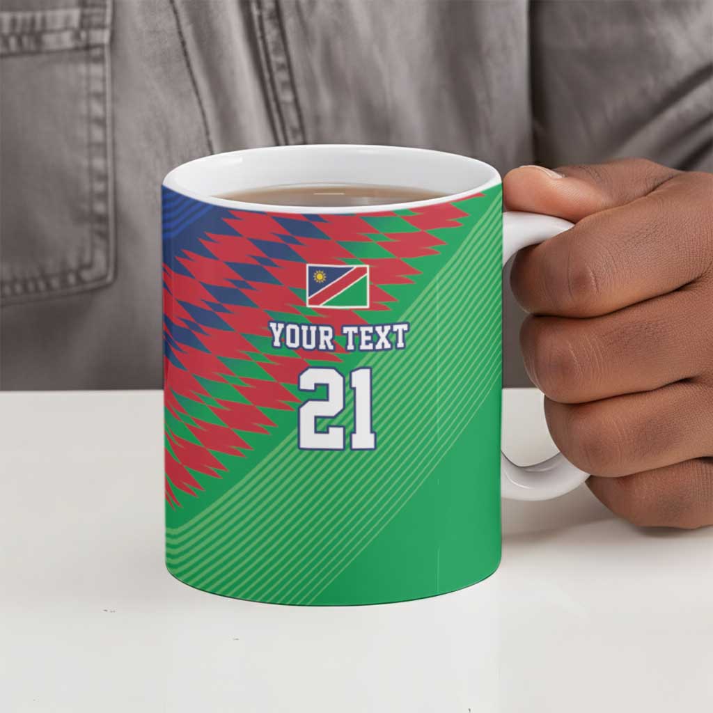 Custom Cricket African Namibia Ceramic Mug Namibian Sporty Pattern Flag Motif