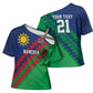 Custom Cricket African Namibia Cross Shoulder Shirt Namibian Sporty Pattern Flag Motif