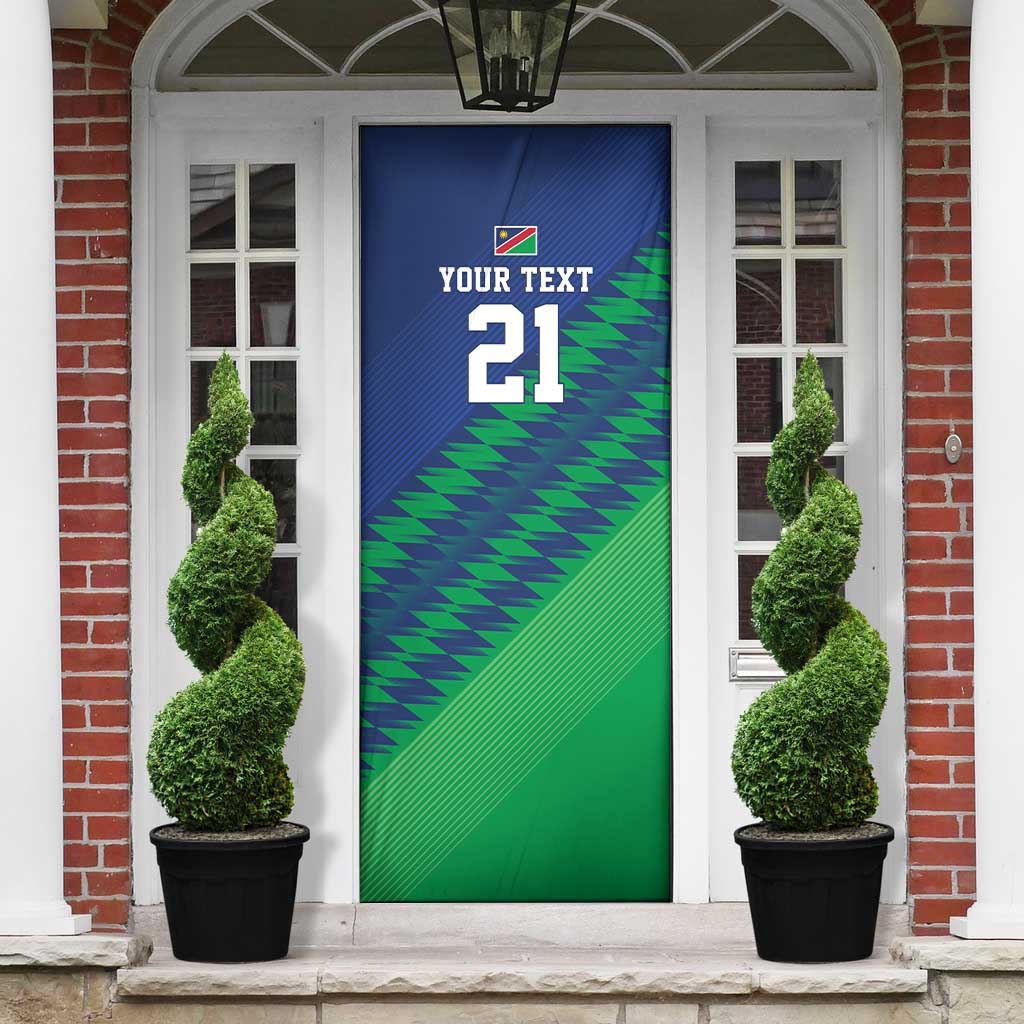 Custom Cricket African Namibia Door Cover Namibian Sporty Pattern Flag Motif