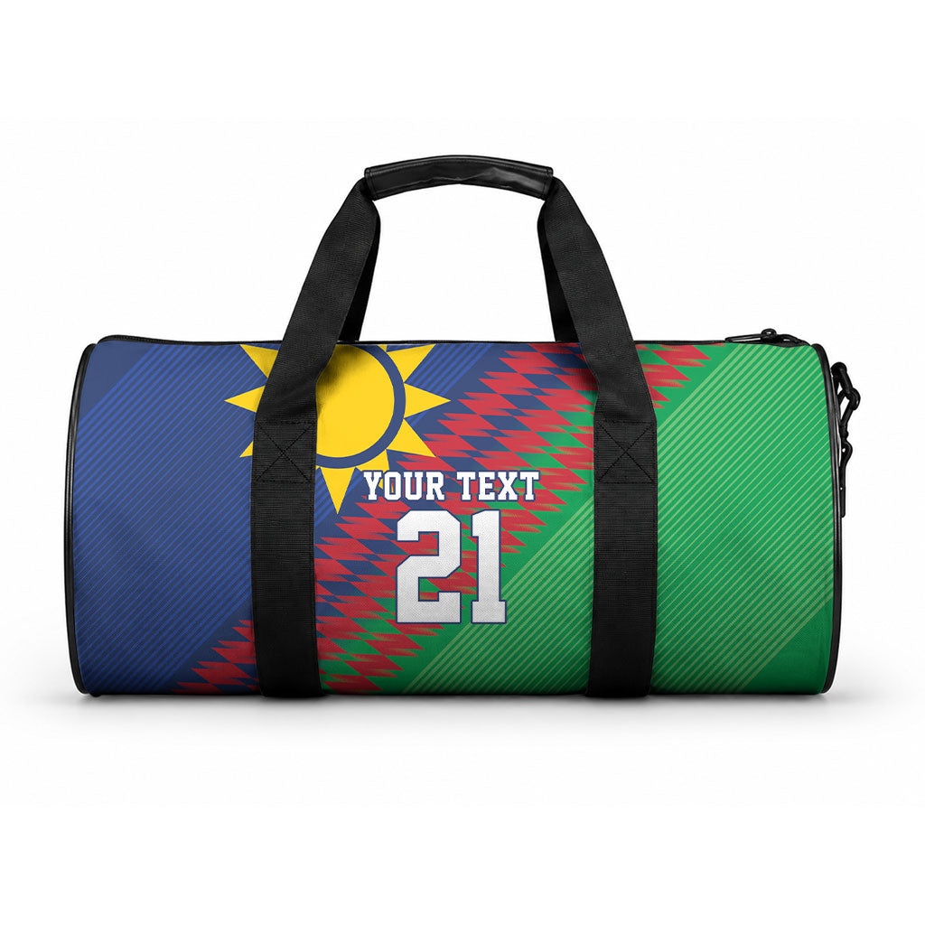 Custom Cricket African Namibia Duffle Bag Namibian Sporty Pattern Flag Motif