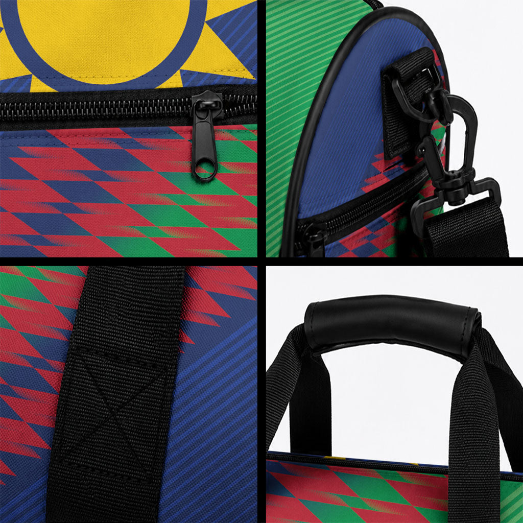 Custom Cricket African Namibia Duffle Bag Namibian Sporty Pattern Flag Motif