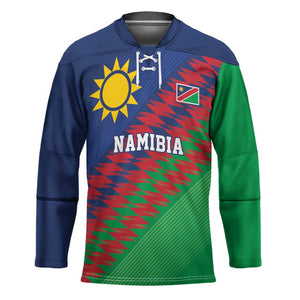 Custom Cricket African Namibia Hockey Jersey Namibian Sporty Pattern Flag Motif