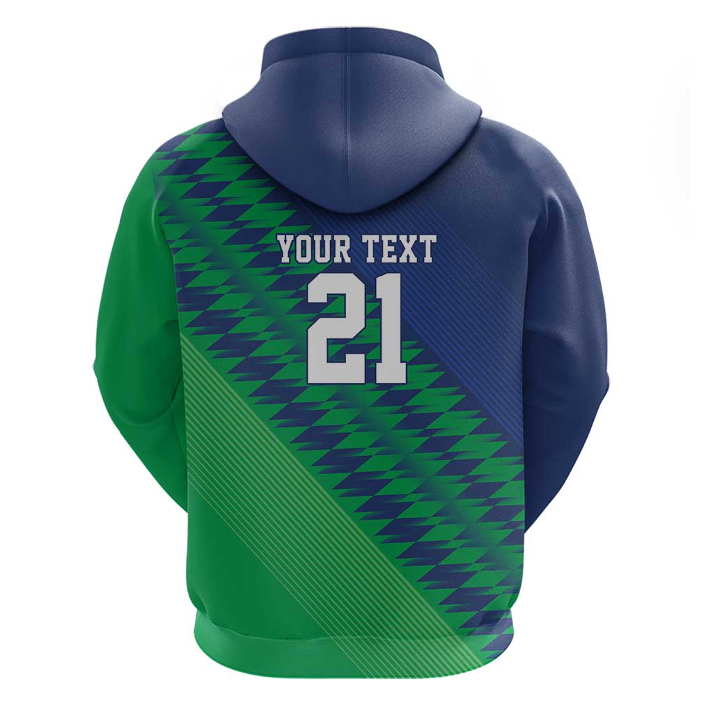 Custom Cricket African Namibia Hoodie Namibian Sporty Pattern Flag Motif - African Pride