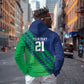Custom Cricket African Namibia Hoodie Namibian Sporty Pattern Flag Motif - African Pride