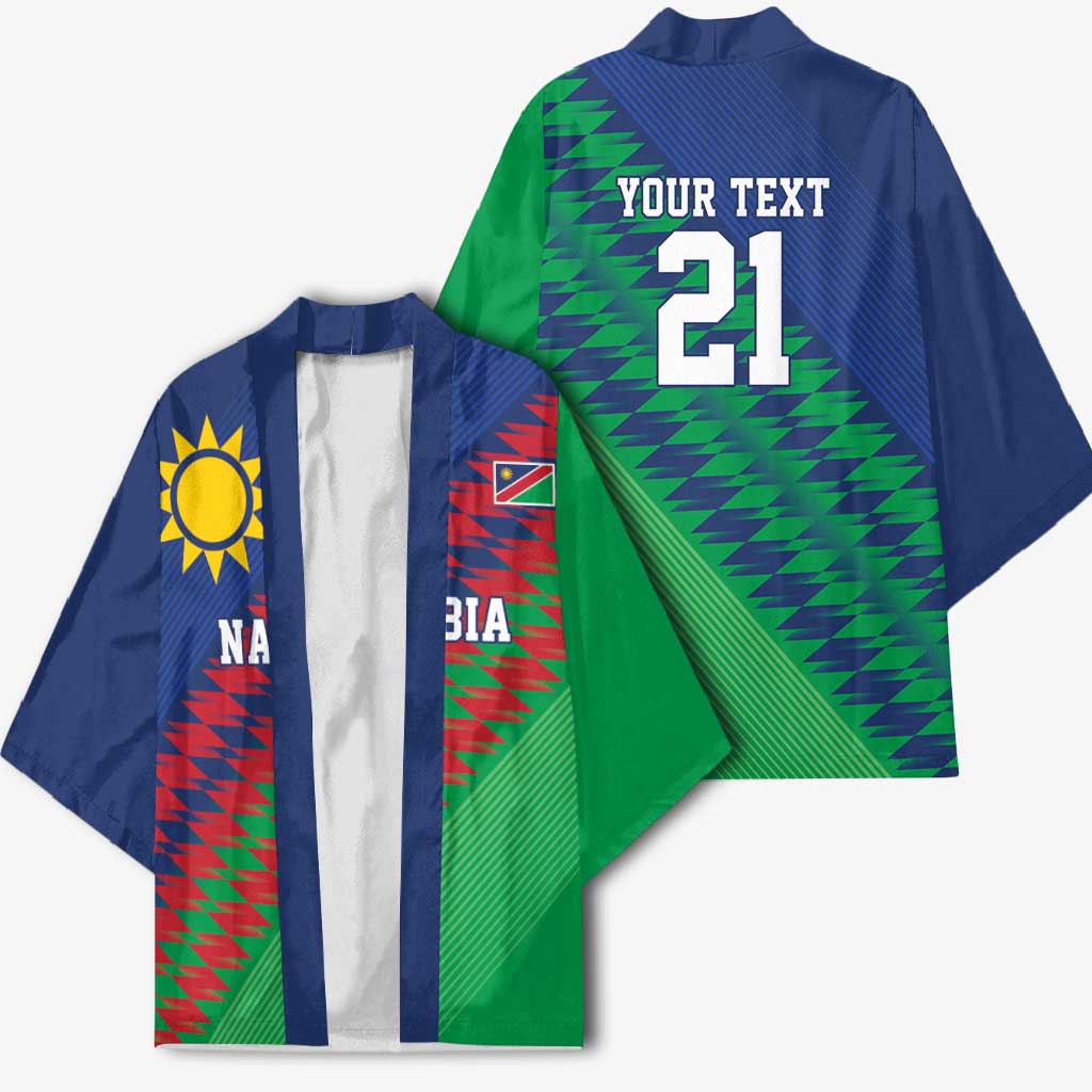 Custom Cricket African Namibia Kimono Namibian Sporty Pattern Flag Motif