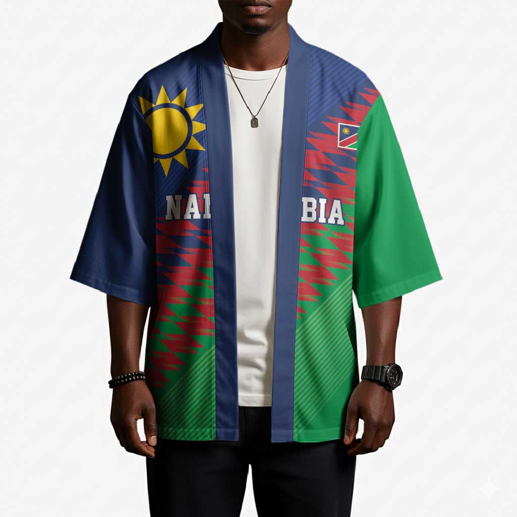 Custom Cricket African Namibia Kimono Namibian Sporty Pattern Flag Motif