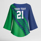 Custom Cricket African Namibia Kimono Sleeve Blouse Namibian Sporty Pattern Flag Motif