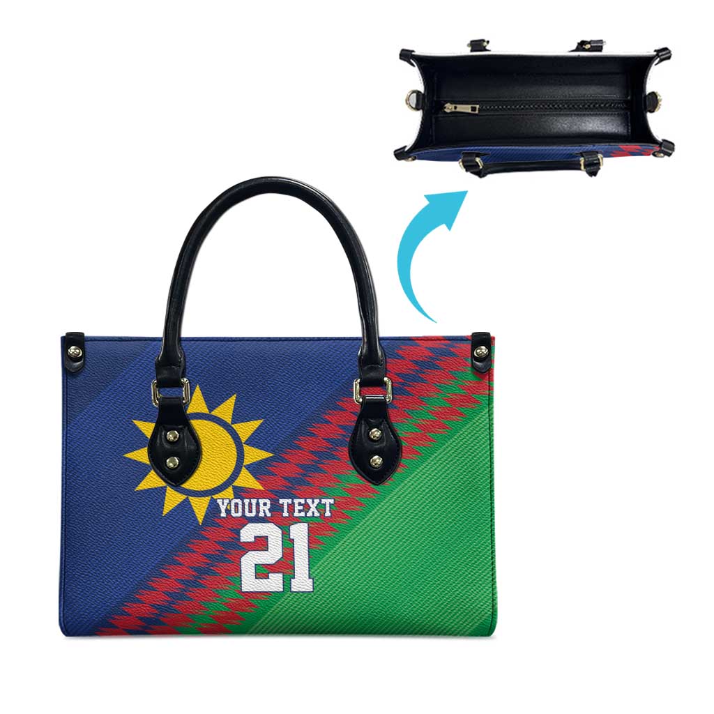 Custom Cricket African Namibia Leather Bag Namibian Sporty Pattern Flag Motif
