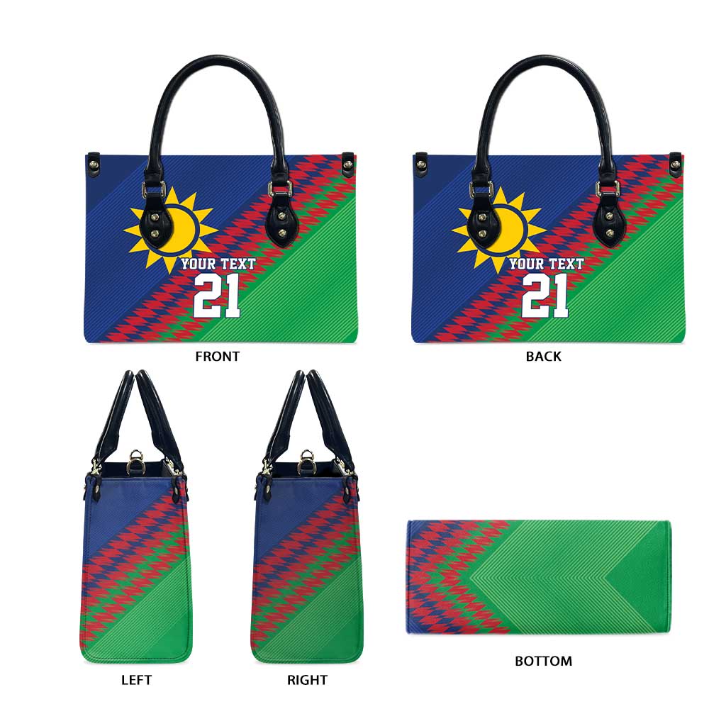 Custom Cricket African Namibia Leather Bag Namibian Sporty Pattern Flag Motif