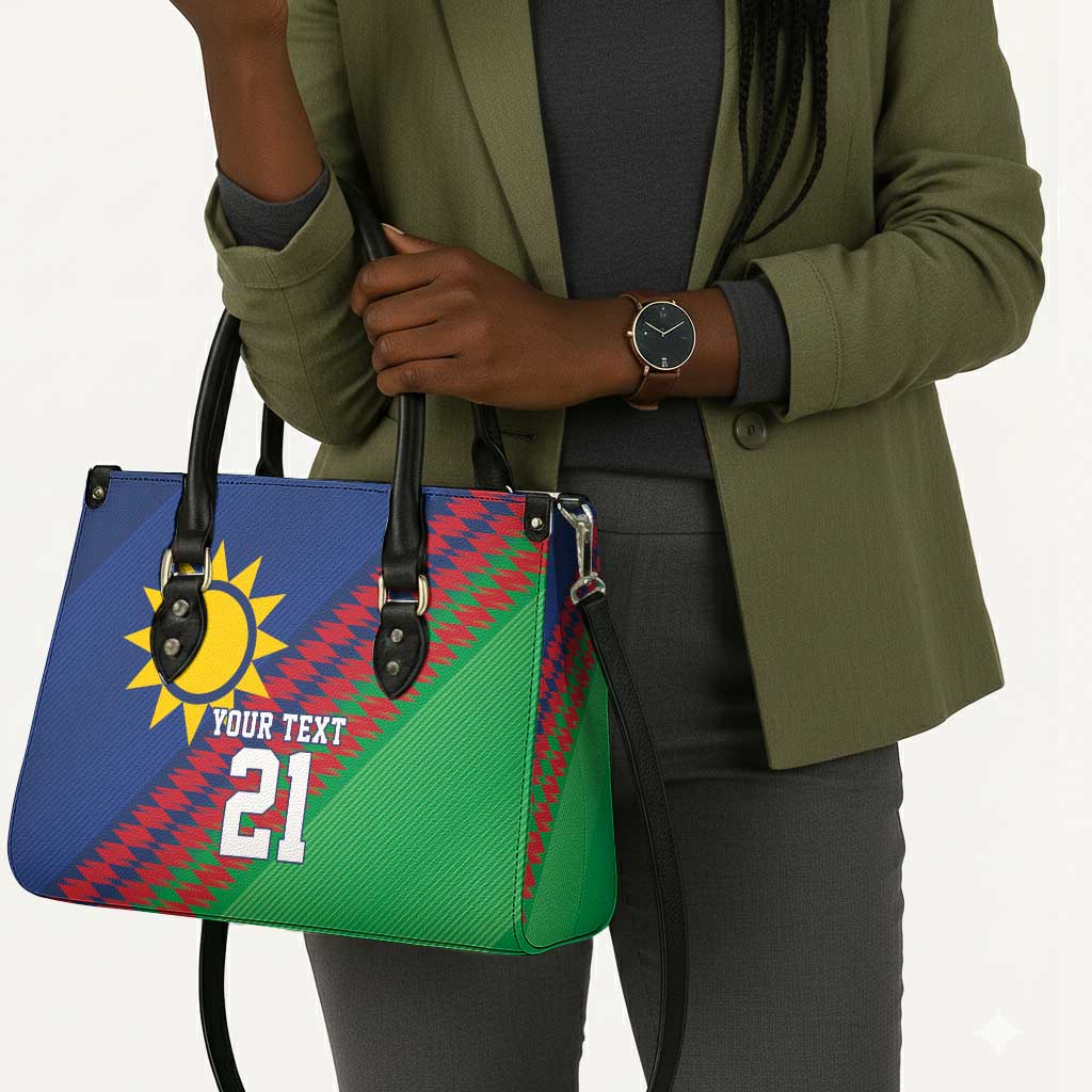 Custom Cricket African Namibia Leather Bag Namibian Sporty Pattern Flag Motif