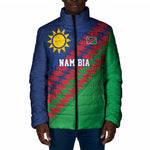 Custom Cricket African Namibia Padded Jacket Namibian Sporty Pattern Flag Motif