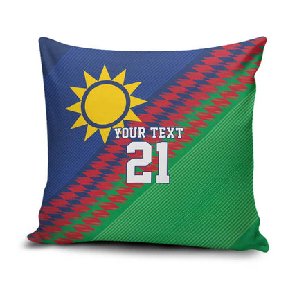 Custom Cricket African Namibia Pillow Cover Namibian Sporty Pattern Flag Motif