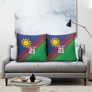 Custom Cricket African Namibia Pillow Cover Namibian Sporty Pattern Flag Motif