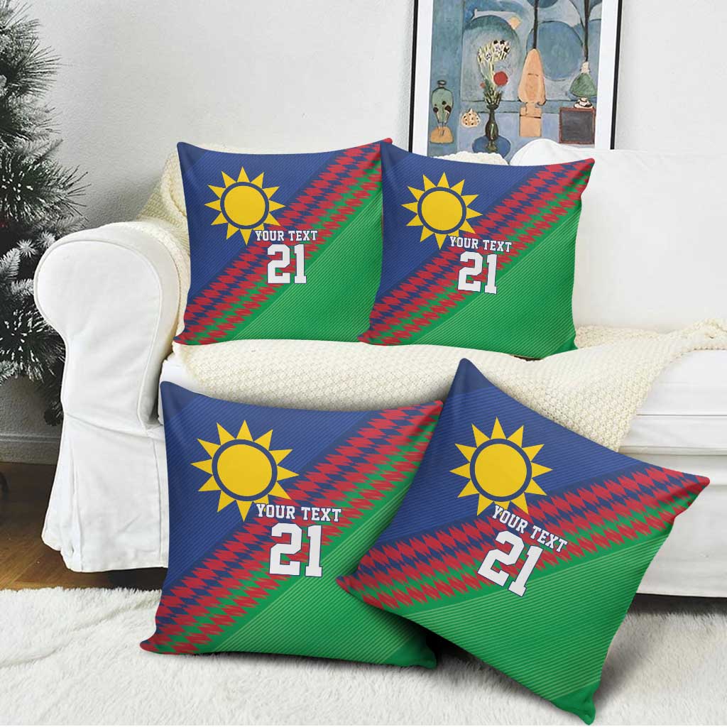 Custom Cricket African Namibia Pillow Cover Namibian Sporty Pattern Flag Motif