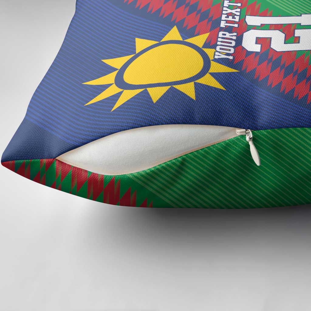 Custom Cricket African Namibia Pillow Cover Namibian Sporty Pattern Flag Motif