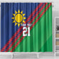 Custom Cricket African Namibia Shower Curtain Namibian Sporty Pattern Flag Motif - African Pride