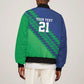 Custom Cricket African Namibia Sleeve Zip Bomber Jacket Namibian Sporty Pattern Flag Motif - African Pride