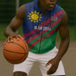Custom Cricket African Namibia Sleeveless Zip Hoodie Namibian Sporty Pattern Flag Motif - African Pride