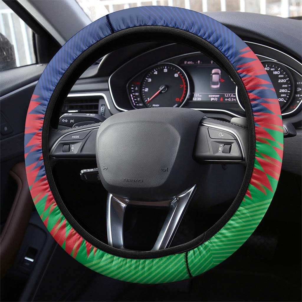 Cricket African Namibia Steering Wheel Cover Namibian Sporty Pattern Flag Motif - African Pride