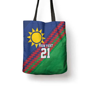 Custom Cricket African Namibia Tote Bag Namibian Sporty Pattern Flag Motif
