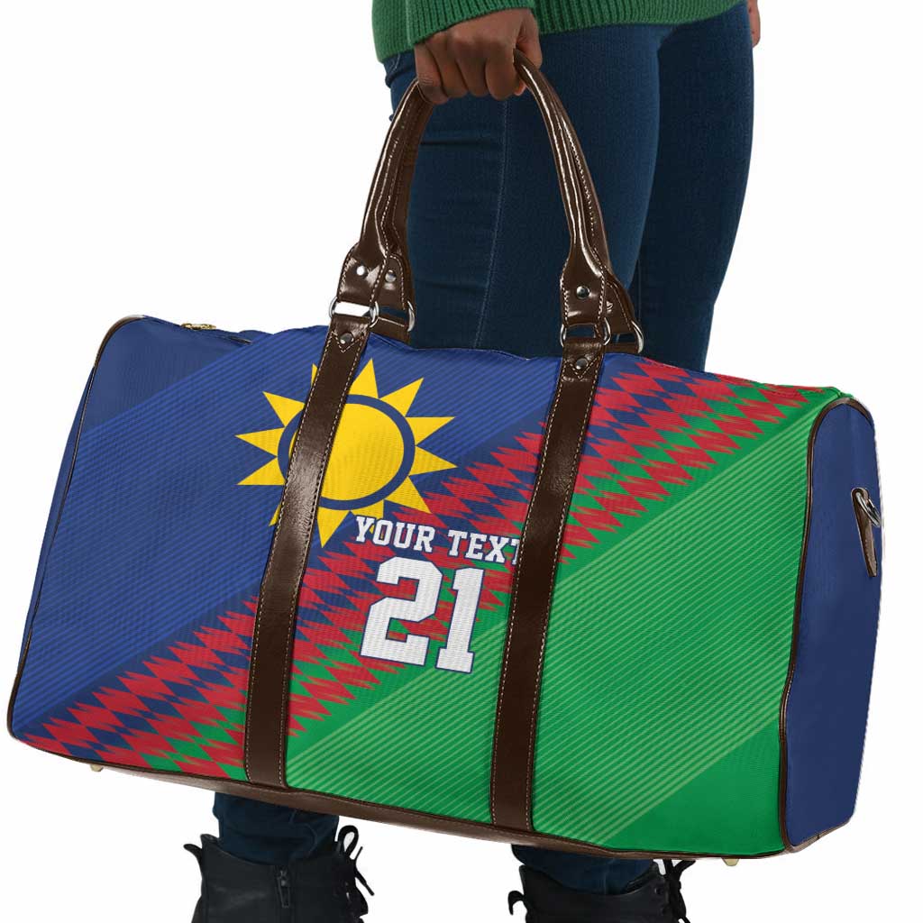 Custom Cricket African Namibia Travel Bag Namibian Sporty Pattern Flag Motif