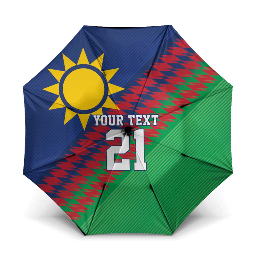 Custom Cricket African Namibia Umbrella Namibian Sporty Pattern Flag Motif