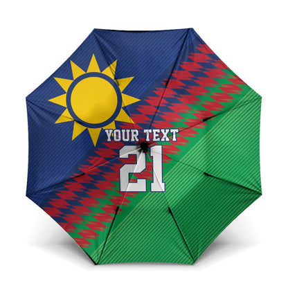 Custom Cricket African Namibia Umbrella Namibian Sporty Pattern Flag Motif