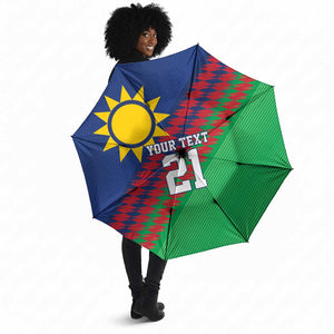 Custom Cricket African Namibia Umbrella Namibian Sporty Pattern Flag Motif