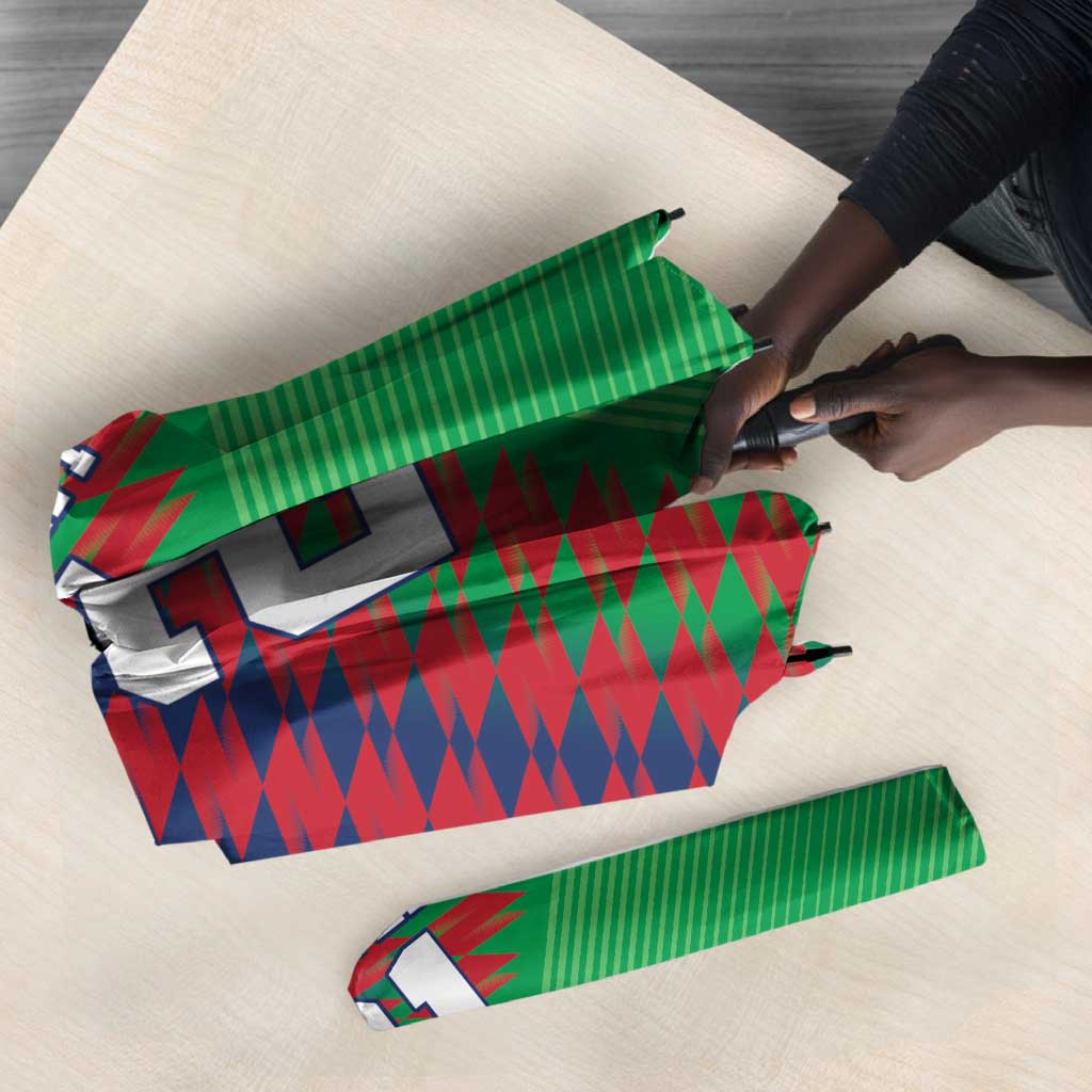 Custom Cricket African Namibia Umbrella Namibian Sporty Pattern Flag Motif