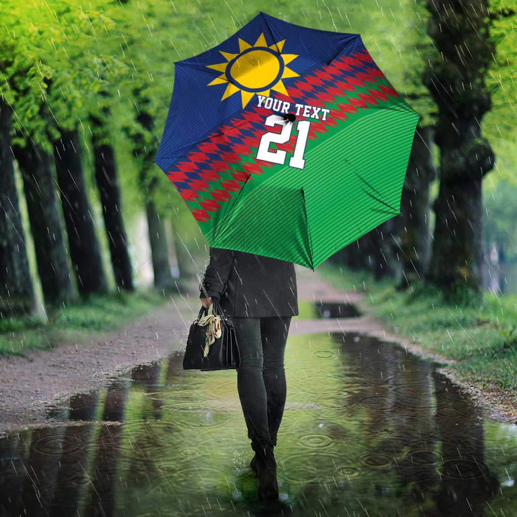Custom Cricket African Namibia Umbrella Namibian Sporty Pattern Flag Motif