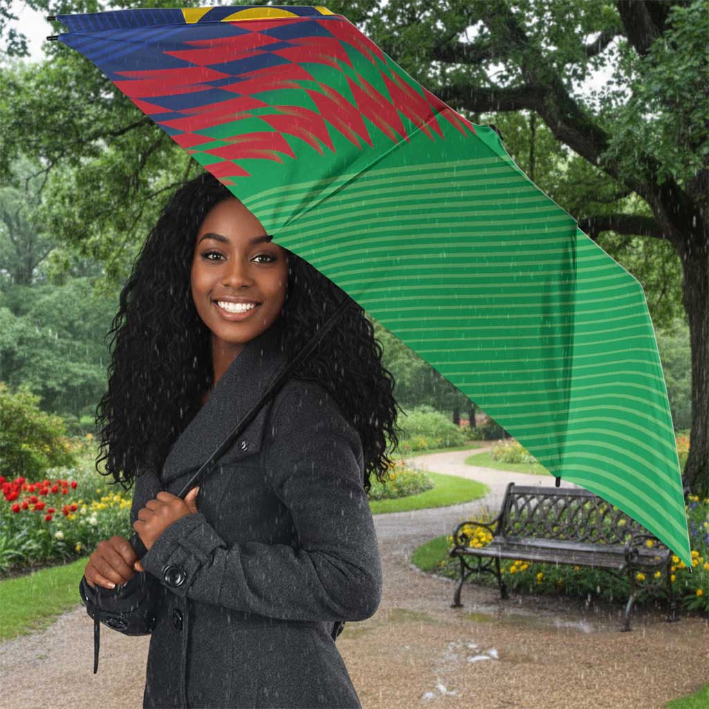 Custom Cricket African Namibia Umbrella Namibian Sporty Pattern Flag Motif